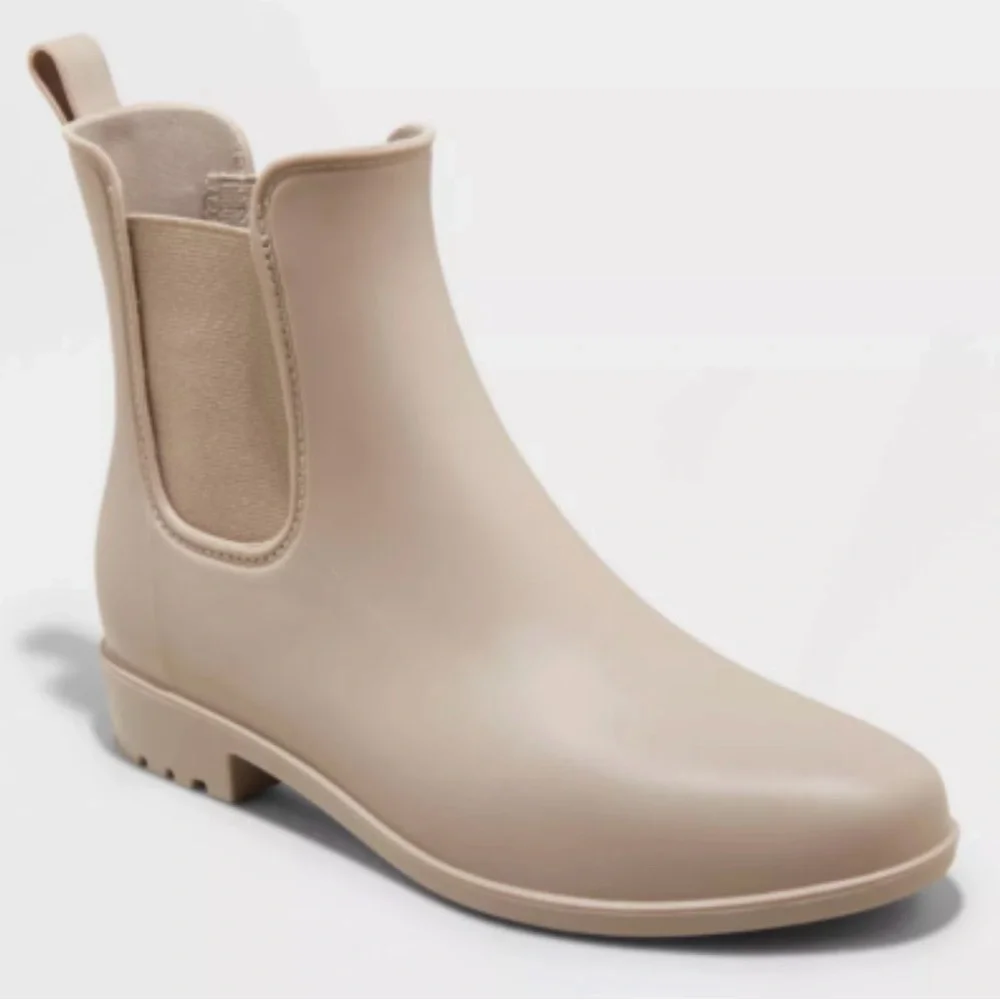A New Day Taupe Chelsea Rainboots Size 12